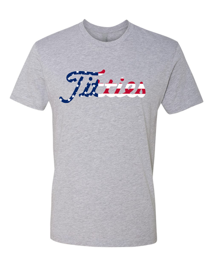 Titties Golf Font American Flag Tee